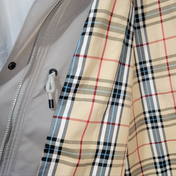 Saphirose Windbreaker Anorak Gray Long Hooded Rain Lightweight Spring Jacket - Picture 9 of 11